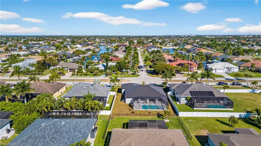 Aerial view of residential area