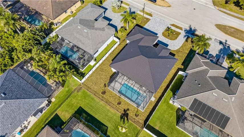 Aerial view of residential area