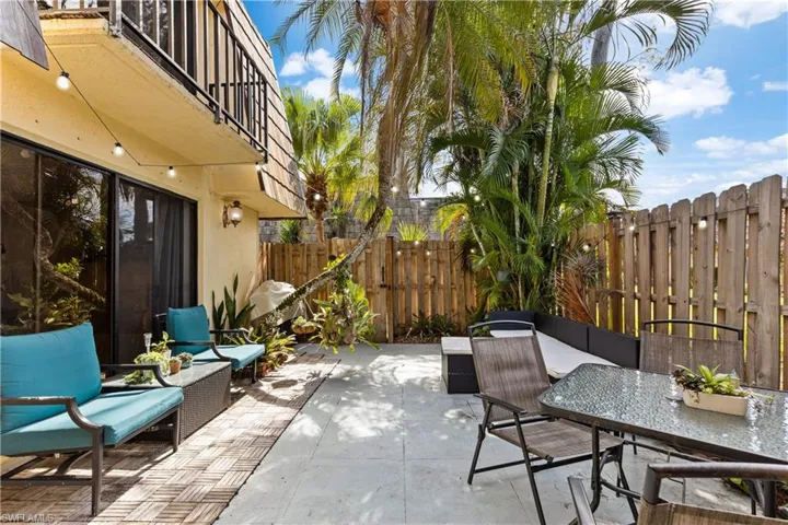 Spacious courtyard can easily accommodate friend and family gatherings.