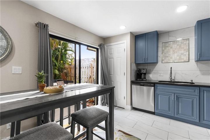Pantry next to sliding door to courtyard
