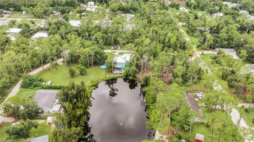 Drone / aerial view of a nearby body of water