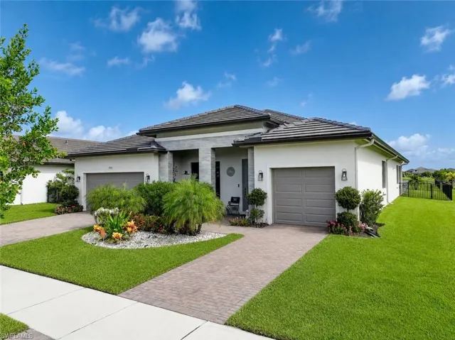 Front Elevation, Small Driveway, Landscape