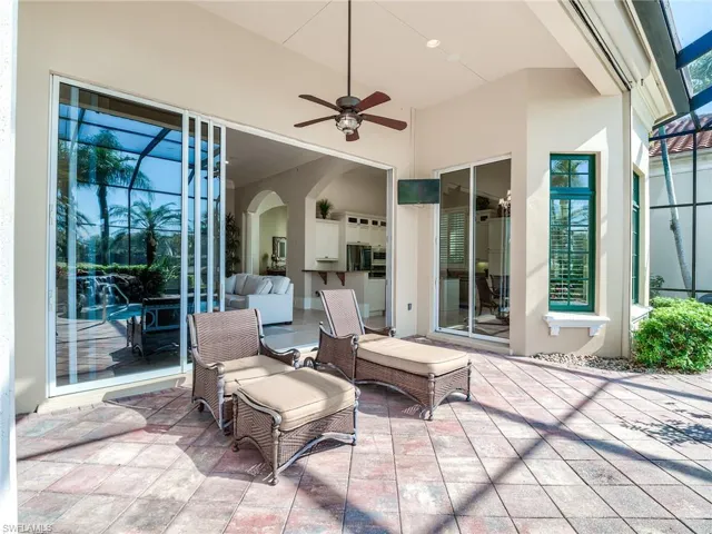 View of patio / terrace with ceiling fan