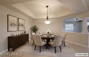 Dining Area with Tray Ceiling