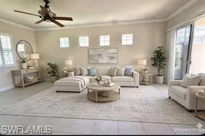 Large Living/ Family Room with Entry to Courtyard