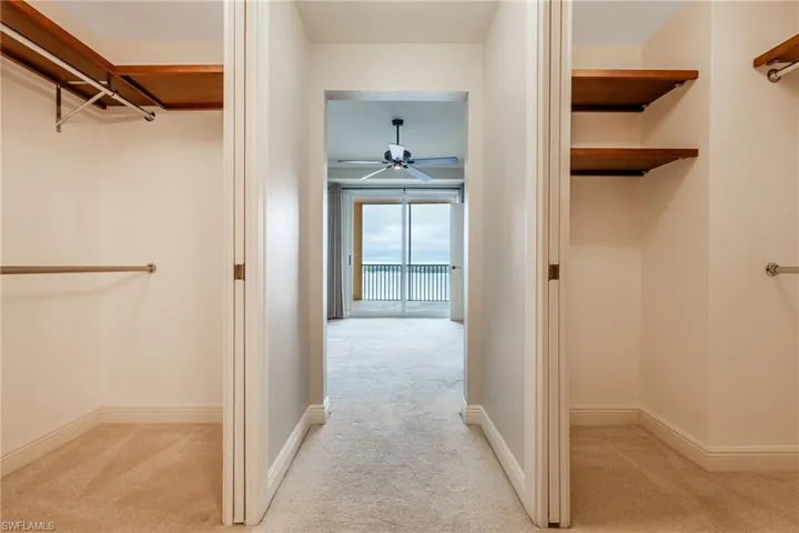 Two walk-in closets in the primary Bedroom
