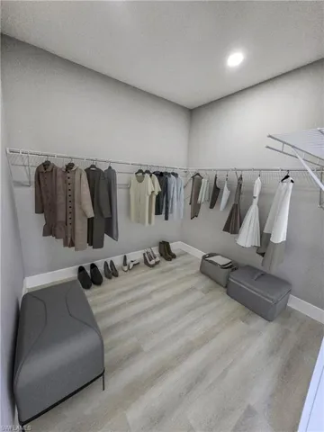 Spacious closet featuring hardwood / wood-style flooring