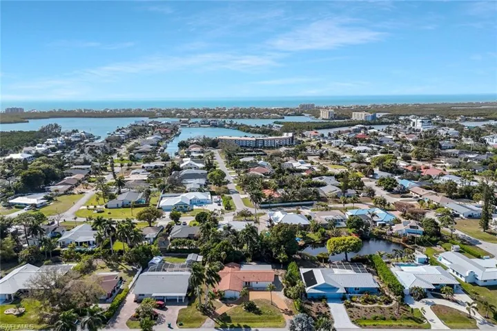 Aerial view to show the bay accessed by community boat ramp
