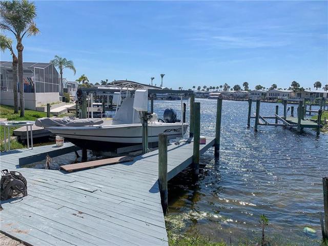 Boat dock and lift with big water views