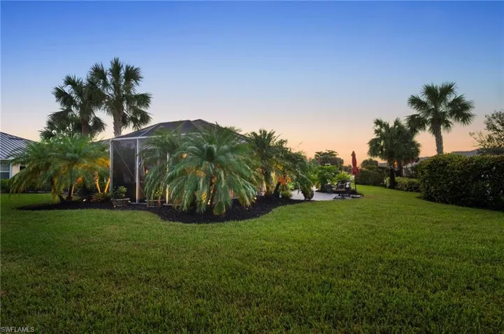 Yard at dusk