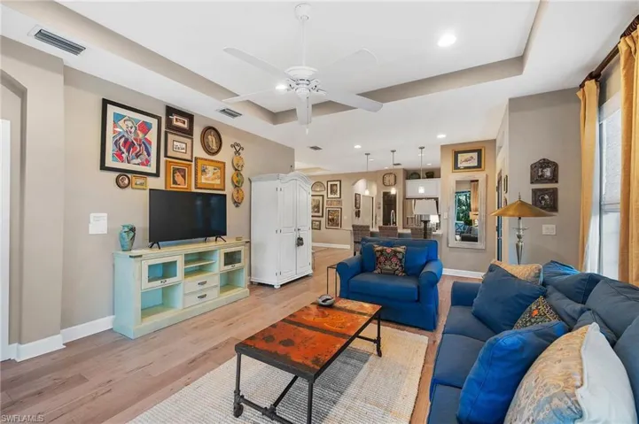 Living room with Kitchen  view