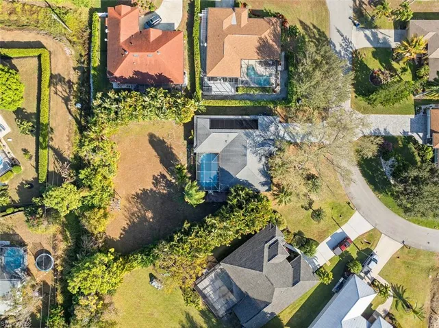 Aerial perspective of suburban area