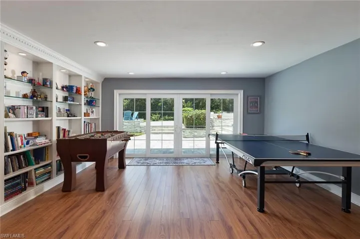 Lower-level game room or library