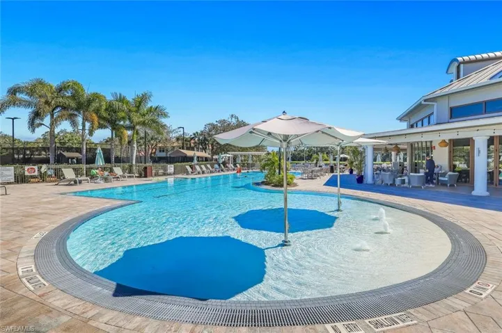 Community pool featuring a patio