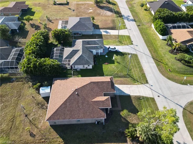 Aerial view of residential area