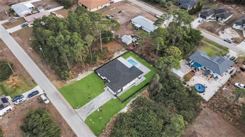 Aerial view of residential area