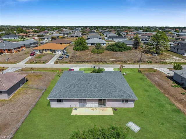 Aerial view of residential area