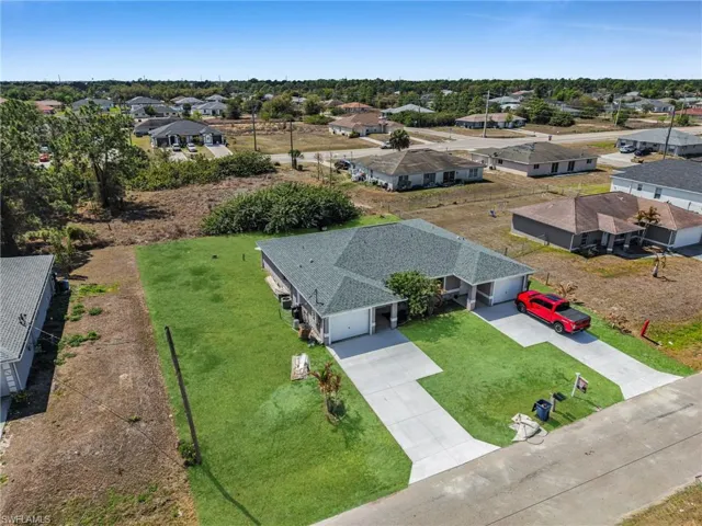 Aerial view of residential area