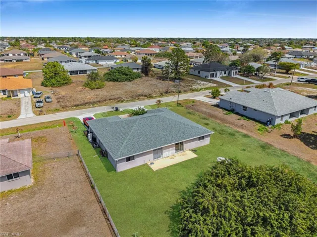 Aerial perspective of suburban area