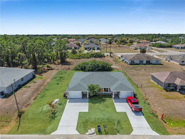 Aerial view of residential area