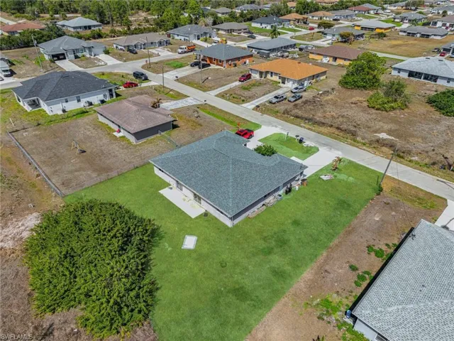 Aerial view of residential area