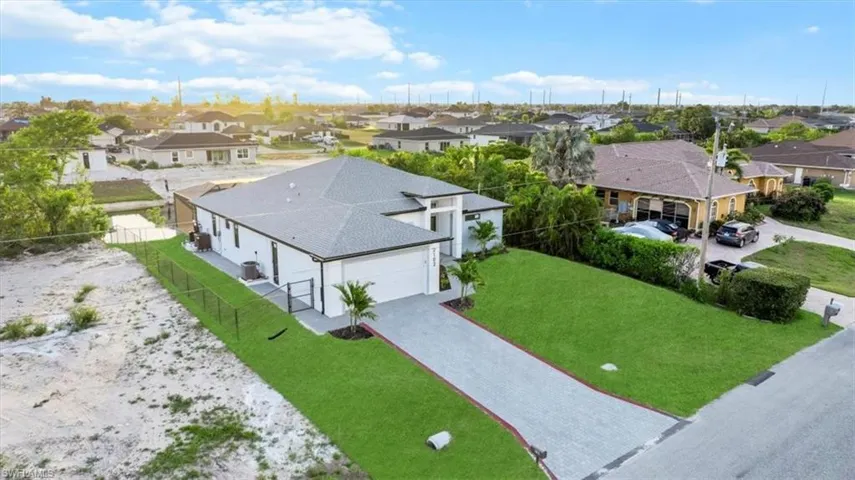 Aerial view of residential area