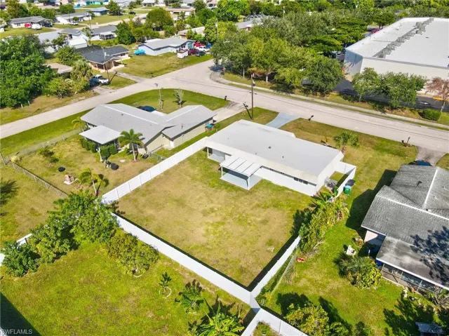 Aerial perspective of suburban area