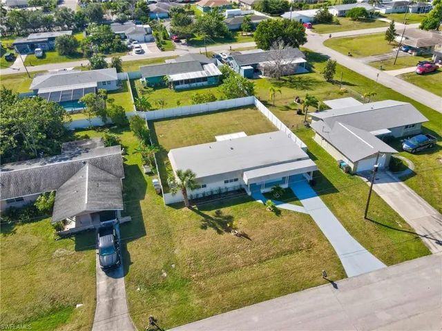 Aerial perspective of suburban area