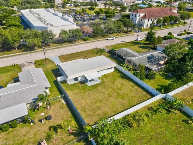 Aerial perspective of suburban area