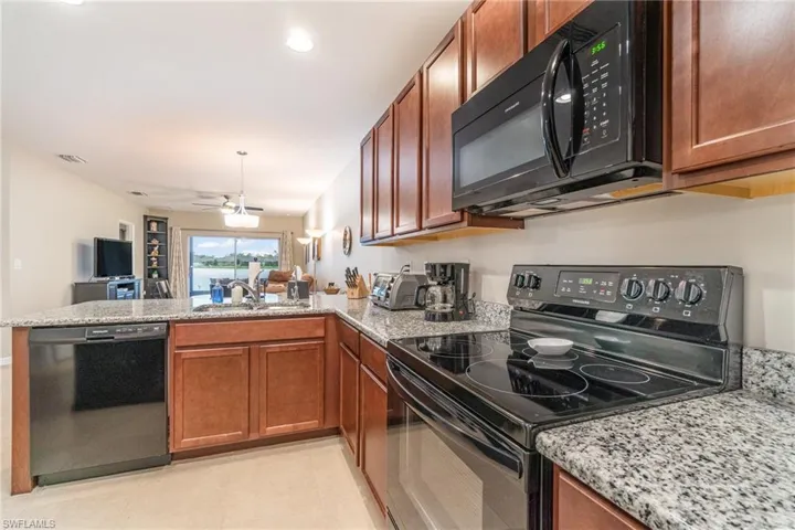 Kitchen with view of the water