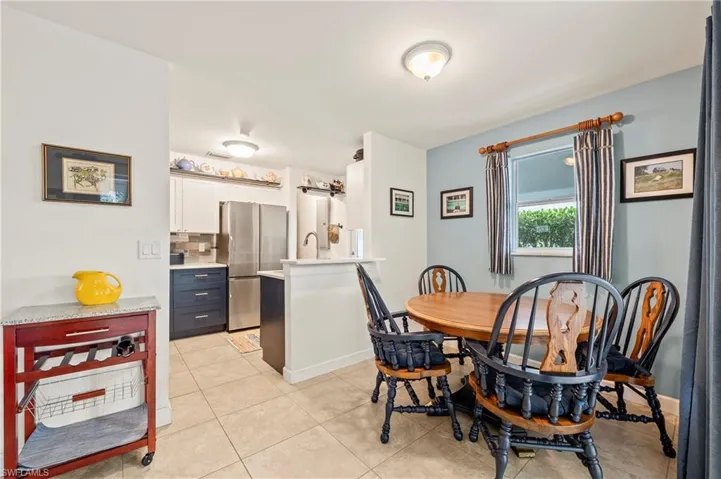 Roomy, yet cozy with easy access to the kitchen.