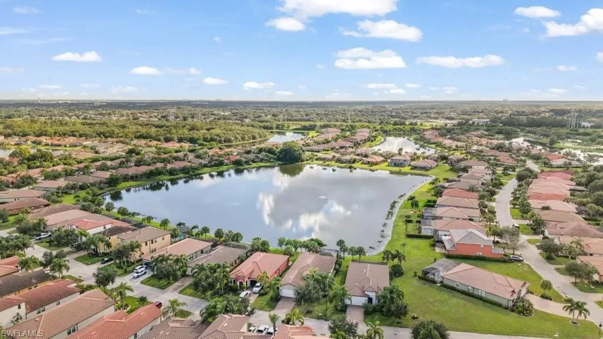 Expansive residential area with a prominent central lake