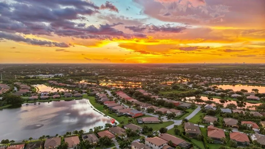 Waterfront properties situated within a residential community