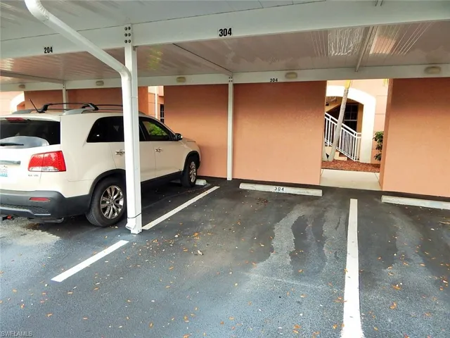 View of covered parking lot