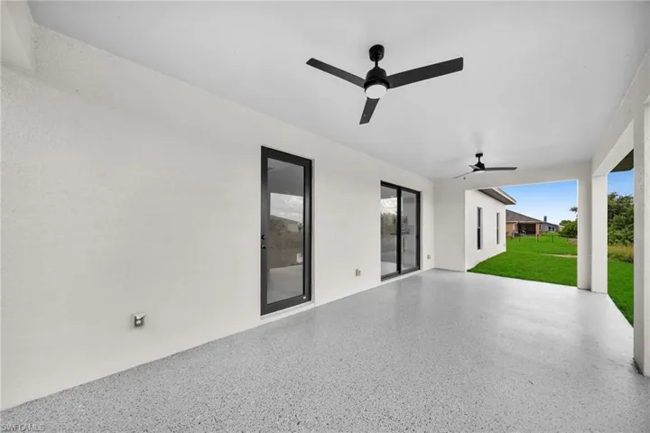 View of patio / terrace featuring ceiling fan