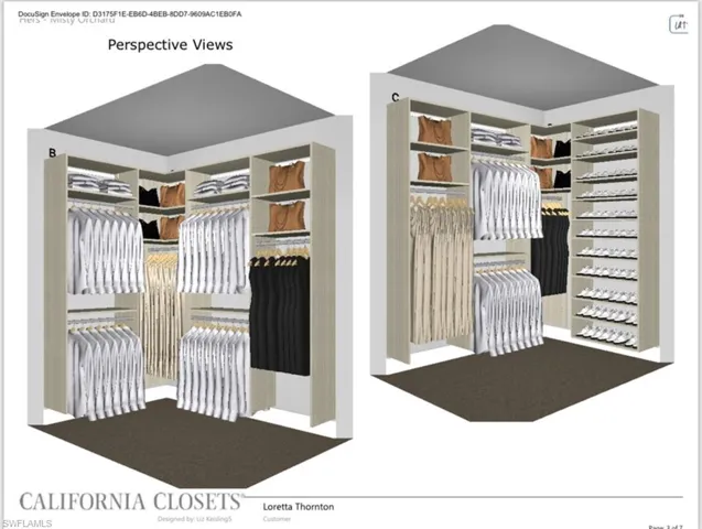 California Closets were installed in primary closets next week