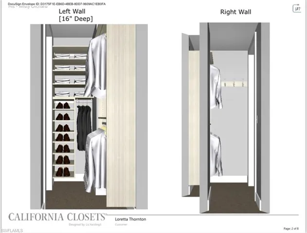 California Closets were installed in primary closets next week