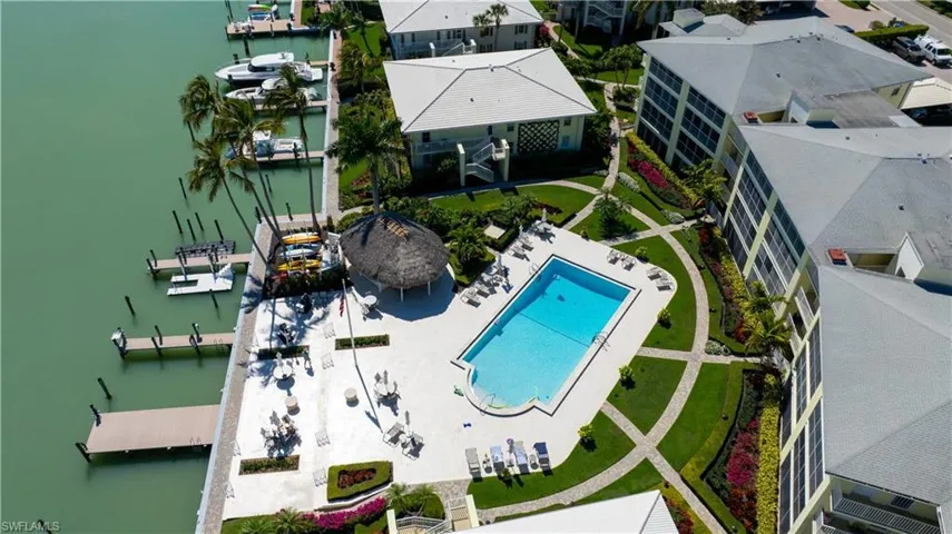 Bird's eye view of a Moorings Bay