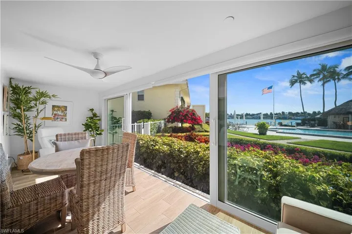 Sunroom with panoramic bay view