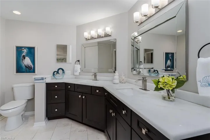 Remodeled Primary Bath with 2 vanities.