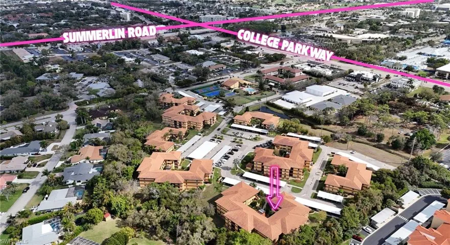 Aerial view of property's location