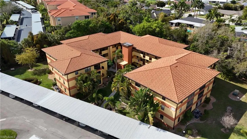 Aerial perspective of suburban area