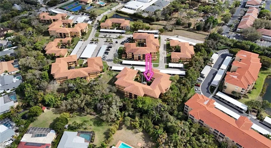 Aerial perspective of suburban area