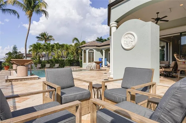 Sitting area off of pool.