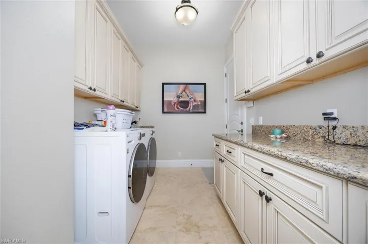 Right off of garage and kitchen