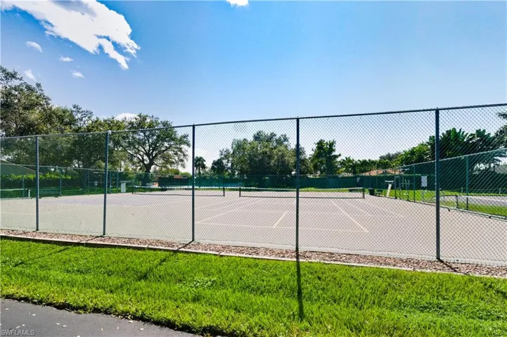 View of tennis court