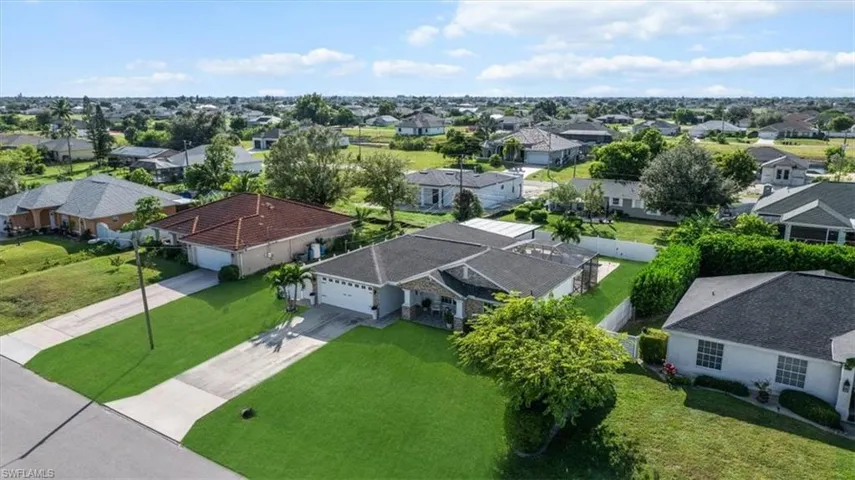 Aerial perspective of suburban area