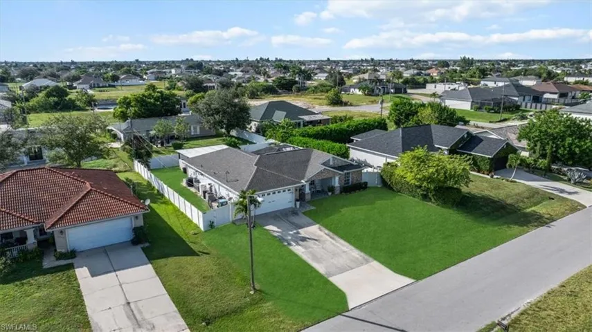 Aerial perspective of suburban area