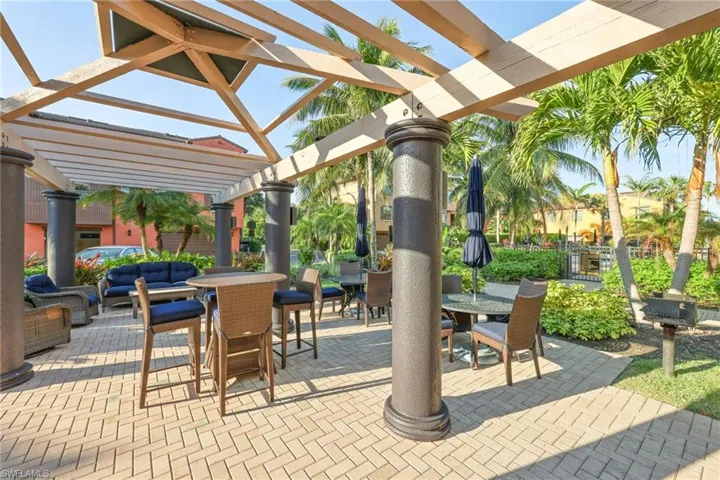 View of patio / terrace featuring outdoor lounge area and a pergola