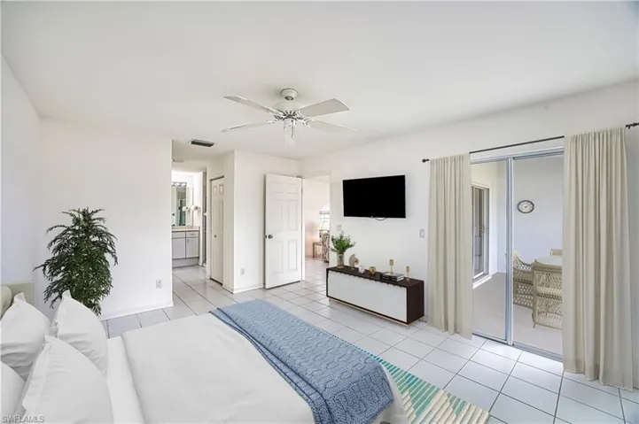 Virtually staged primary bedroom